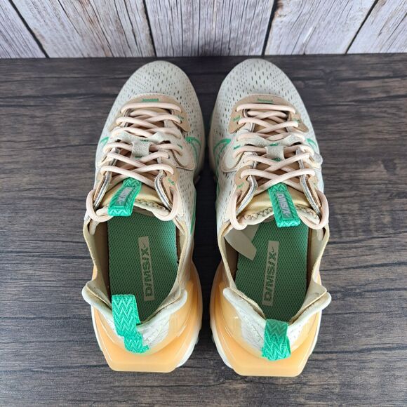 Nike NSW React Vision Lace Up Sneaker Women's Sz 7 Pearl White Green Glow Sesame - Picture 6 of 9